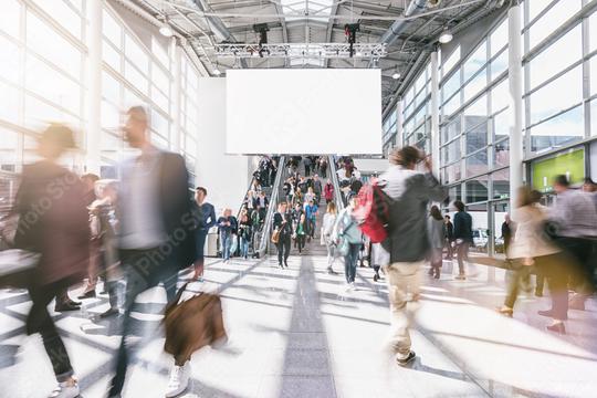business people at rush hour on a trade fair  : Stock Photo or Stock Video Download rcfotostock photos, images and assets rcfotostock | RC Photo Stock.: