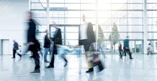 Business People Commuter Walking Rush Hour at a trade fair  : Stock Photo or Stock Video Download rcfotostock photos, images and assets rcfotostock | RC Photo Stock.: