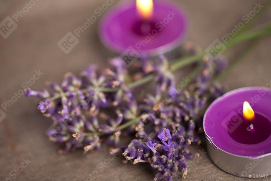 candels with flamme with lavender  : Stock Photo or Stock Video Download rcfotostock photos, images and assets rcfotostock | RC Photo Stock.: