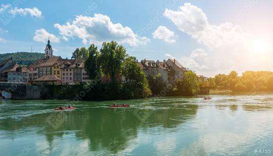 Canoeing at the rhine river at Laufenburg, Baden-Wurttemberg, Germany, Europe.  : Stock Photo or Stock Video Download rcfotostock photos, images and assets rcfotostock | RC Photo Stock.:
