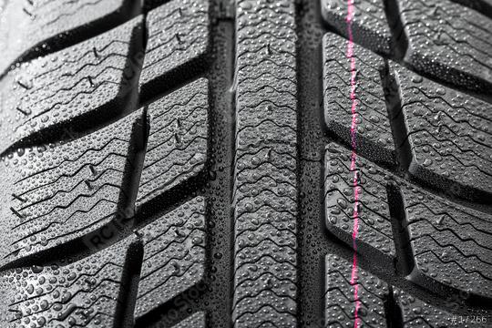 Car tires close-up Winter wheel profile structure with waterdrops  : Stock Photo or Stock Video Download rcfotostock photos, images and assets rcfotostock | RC Photo Stock.: