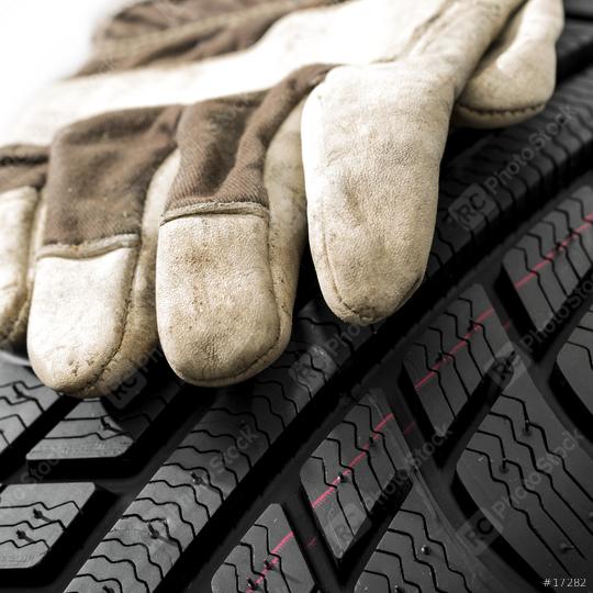 Car tires close-up with glove Winter wheel profile structure on white background  : Stock Photo or Stock Video Download rcfotostock photos, images and assets rcfotostock | RC-Photo-Stock.: