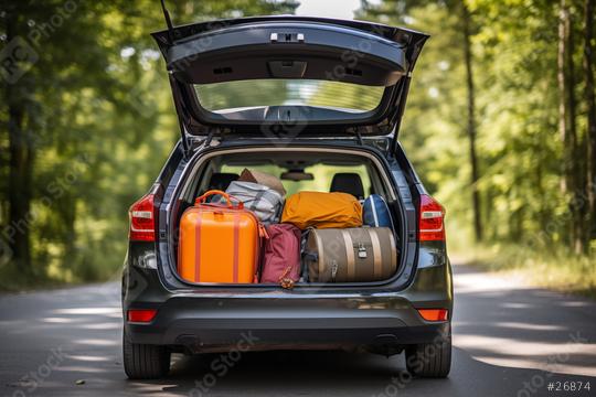 Car trunk packed with luggage on a road trip
  : Stock Photo or Stock Video Download rcfotostock photos, images and assets rcfotostock | RC Photo Stock.: