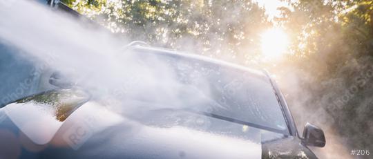 Car Wash Closeup. Washing Modern Car by High Pressure Water.  : Stock Photo or Stock Video Download rcfotostock photos, images and assets rcfotostock | RC Photo Stock.: