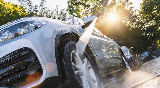 Car washing. Cleaning Car Using High Pressure Water.   : Stock Photo or Stock Video Download rcfotostock photos, images and assets rcfotostock | RC Photo Stock.: