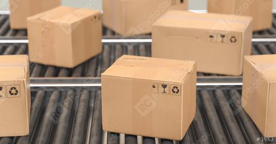 Cardboard boxes on a conveyor line, Delivery concept image  : Stock Photo or Stock Video Download rcfotostock photos, images and assets rcfotostock | RC Photo Stock.:
