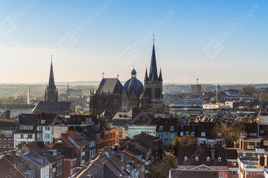 cathedral (Dom) of Aachen in the morning   : Stock Photo or Stock Video Download rcfotostock photos, images and assets rcfotostock | RC Photo Stock.: