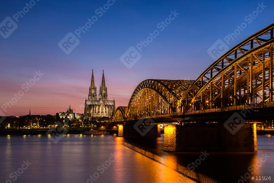 cathedral of cologne and hohenzollern bridge at sunset  : Stock Photo or Stock Video Download rcfotostock photos, images and assets rcfotostock | RC Photo Stock.: