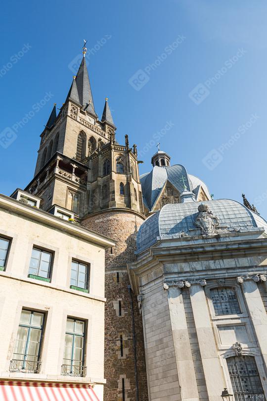 cathedral tower from the dom in aachen  : Stock Photo or Stock Video Download rcfotostock photos, images and assets rcfotostock | RC Photo Stock.: