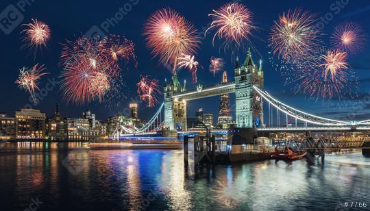 celebration of the New Year in London at the Tower bridge with firework, UK  : Stock Photo or Stock Video Download rcfotostock photos, images and assets rcfotostock | RC Photo Stock.:
