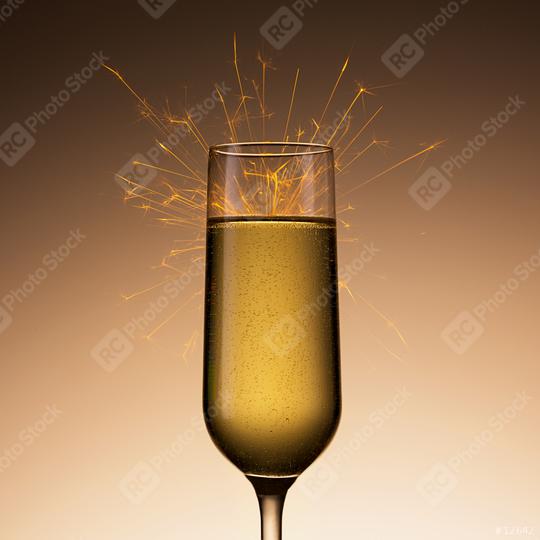 Champagen glass with sparkler  : Stock Photo or Stock Video Download rcfotostock photos, images and assets rcfotostock | RC Photo Stock.: