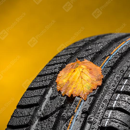 Change car tires at autumn with leaves and raindrops  : Stock Photo or Stock Video Download rcfotostock photos, images and assets rcfotostock | RC Photo Stock.: