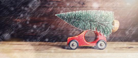 Christmas tree on old vintage toy car  : Stock Photo or Stock Video Download rcfotostock photos, images and assets rcfotostock | RC Photo Stock.:
