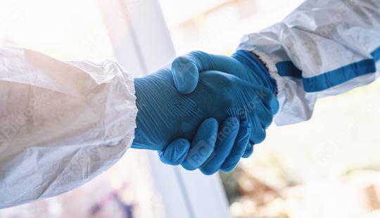 Cleaners  or Doctors handshake. Successful medical handshaking after  coronavirus (Coivd-19) epidemic. Business partnership medical  concept image  : Stock Photo or Stock Video Download rcfotostock photos, images and assets rcfotostock | RC Photo Stock.: