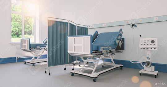 Clinic with ventilators and intensive care beds for Covid-19 patients with coronavirus epidemic  : Stock Photo or Stock Video Download rcfotostock photos, images and assets rcfotostock | RC Photo Stock.: