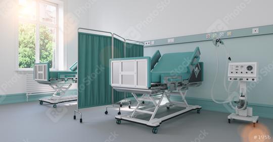 Clinic with ventilators and intensive care beds for Covid-19 patients with coronavirus epidemic   : Stock Photo or Stock Video Download rcfotostock photos, images and assets rcfotostock | RC Photo Stock.:
