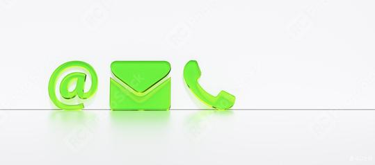 Close-up Of A Phone, Email and Post Icons Leaning On White Wall. Contact Methods, concept image  : Stock Photo or Stock Video Download rcfotostock photos, images and assets rcfotostock | RC Photo Stock.: