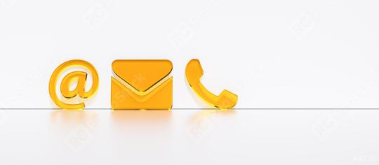 Close-up Of A Phone, Email and Post Icons Leaning On White Wall. Contact Methods  : Stock Photo or Stock Video Download rcfotostock photos, images and assets rcfotostock | RC Photo Stock.: