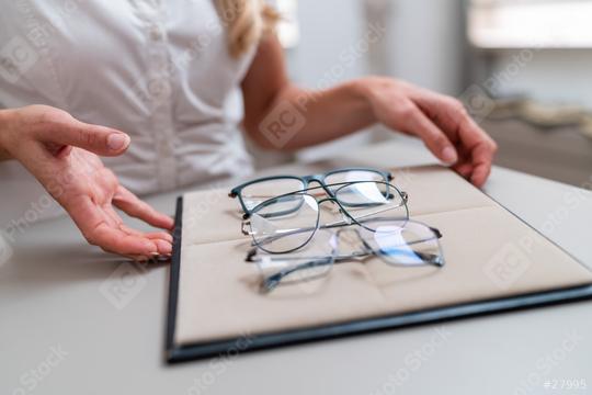 Close-up of a saleswoman