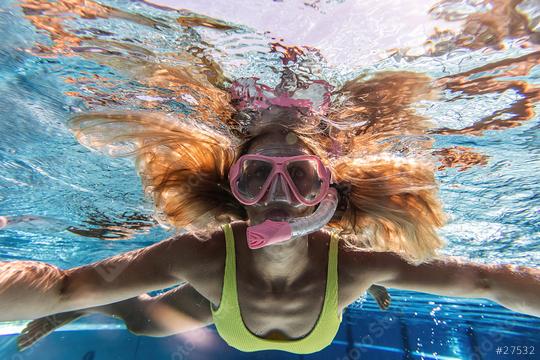 Close-up of a woman in snorkeling mask dive underwater in swimming pool of a Spa Hotel  : Stock Photo or Stock Video Download rcfotostock photos, images and assets rcfotostock | RC Photo Stock.: