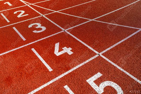 Close-up of lane numbers on a red running track, textured surface, no people  : Stock Photo or Stock Video Download rcfotostock photos, images and assets rcfotostock | RC Photo Stock.: