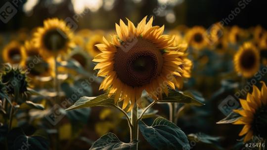 Close-up of sunflower with a backdrop of sunlit field  : Stock Photo or Stock Video Download rcfotostock photos, images and assets rcfotostock | RC Photo Stock.: