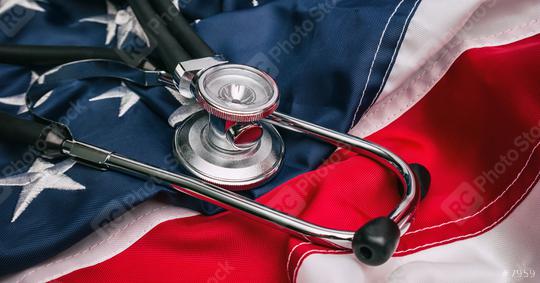 Close-up Photo Of Stethoscope On American USA Flag  : Stock Photo or Stock Video Download rcfotostock photos, images and assets rcfotostock | RC Photo Stock.: