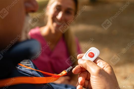 Close-up view of a caregiver