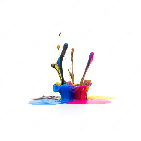 CMYK paint splash colors isolated on white  : Stock Photo or Stock Video Download rcfotostock photos, images and assets rcfotostock | RC Photo Stock.: