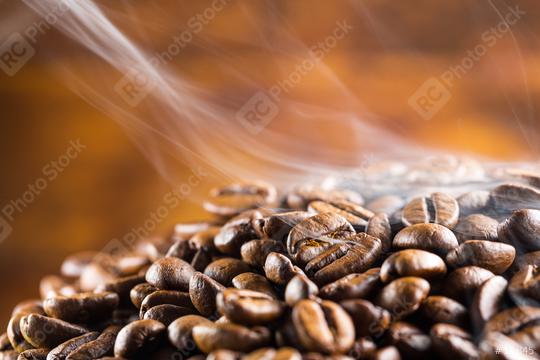 coffee beans fresh roast with smoke  : Stock Photo or Stock Video Download rcfotostock photos, images and assets rcfotostock | RC Photo Stock.: