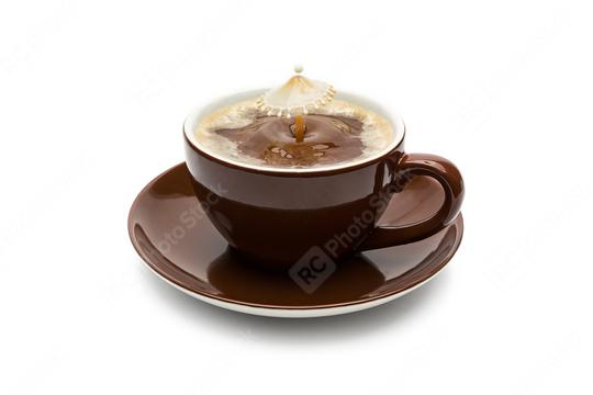 Coffee cup and Milk drop  : Stock Photo or Stock Video Download rcfotostock photos, images and assets rcfotostock | RC Photo Stock.: