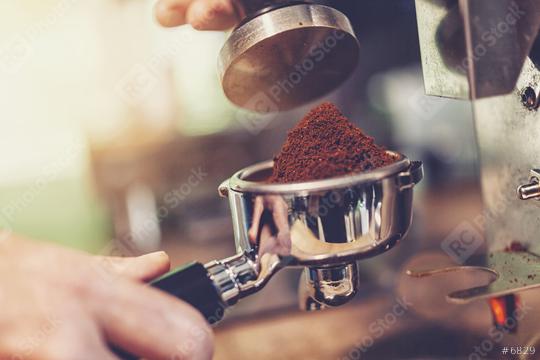 coffee grinder grinding freshly roasted make beans into a powder   : Stock Photo or Stock Video Download rcfotostock photos, images and assets rcfotostock | RC Photo Stock.: