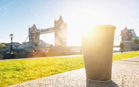 Coffee to go near the Tower Bridge in London, uk, Lifestyle concept.  : Stock Photo or Stock Video Download rcfotostock photos, images and assets rcfotostock | RC Photo Stock.: