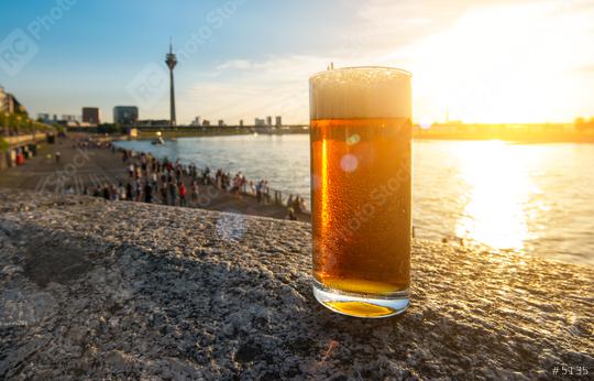 cold fresh dusseldorfer old beer (Altbier) at summer sunset  : Stock Photo or Stock Video Download rcfotostock photos, images and assets rcfotostock | RC Photo Stock.: