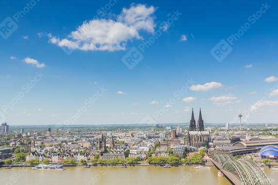 cologne ariel view with cathedral  : Stock Photo or Stock Video Download rcfotostock photos, images and assets rcfotostock | RC Photo Stock.: