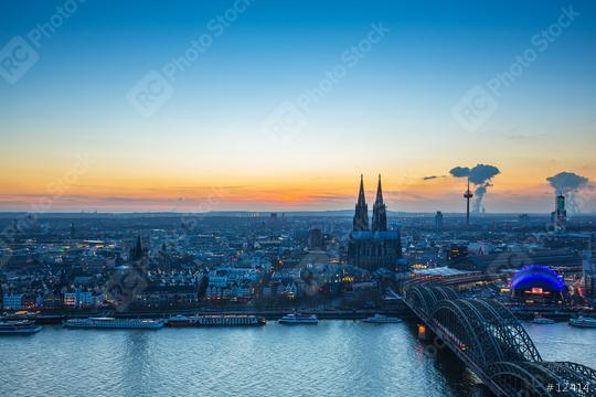 Cologne at dusk in germany  : Stock Photo or Stock Video Download rcfotostock photos, images and assets rcfotostock | RC Photo Stock.: