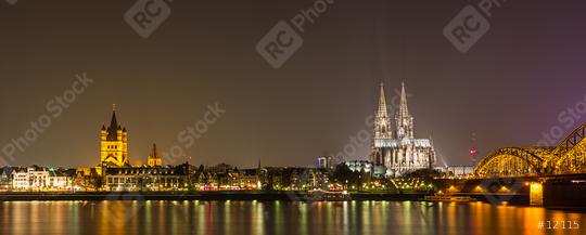 Cologne at night panoramic view  : Stock Photo or Stock Video Download rcfotostock photos, images and assets rcfotostock | RC Photo Stock.: