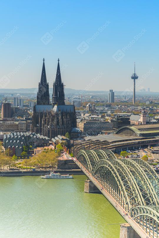 cologne cathedral aerial view at summer  : Stock Photo or Stock Video Download rcfotostock photos, images and assets rcfotostock | RC Photo Stock.: