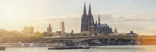Cologne Cathedral along river rhine Germany  : Stock Photo or Stock Video Download rcfotostock photos, images and assets rcfotostock | RC Photo Stock.: