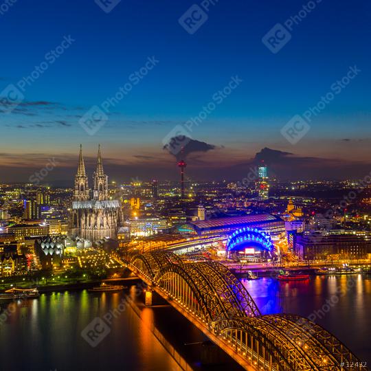 Cologne Cathedral and bridge at sunset  : Stock Photo or Stock Video Download rcfotostock photos, images and assets rcfotostock | RC Photo Stock.: