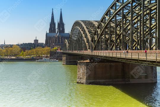 Cologne Cathedral and Hohenzollern bridge  : Stock Photo or Stock Video Download rcfotostock photos, images and assets rcfotostock | RC Photo Stock.: