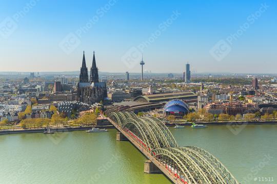 Cologne Cathedral and Hohenzollern bridge at spring  : Stock Photo or Stock Video Download rcfotostock photos, images and assets rcfotostock | RC Photo Stock.:
