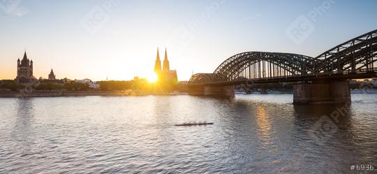 Cologne Cathedral and Hohenzollern Bridge at sunset   : Stock Photo or Stock Video Download rcfotostock photos, images and assets rcfotostock | RC Photo Stock.: