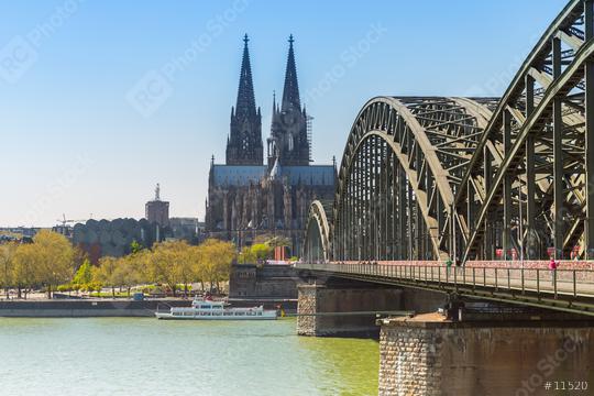Cologne Cathedral and Hohenzollern bridge in spring  : Stock Photo or Stock Video Download rcfotostock photos, images and assets rcfotostock | RC Photo Stock.: