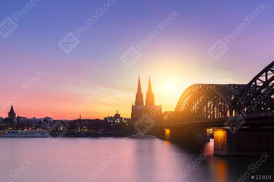 Cologne cathedral and hohenzollern bridge Silhouette  : Stock Photo or Stock Video Download rcfotostock photos, images and assets rcfotostock | RC Photo Stock.:
