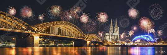 Cologne Cathedral and Hohenzollern Bridge with Fireworks on New Year day, Cologne, Germany  : Stock Photo or Stock Video Download rcfotostock photos, images and assets rcfotostock | RC Photo Stock.:
