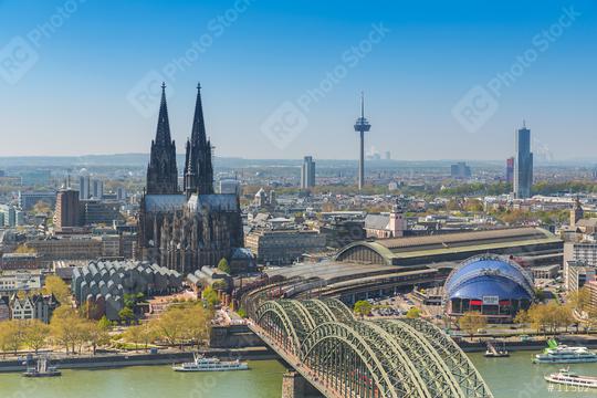 Cologne Cathedral and river Rhine  : Stock Photo or Stock Video Download rcfotostock photos, images and assets rcfotostock | RC Photo Stock.: