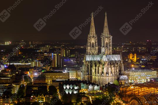 Cologne Cathedral at night in Cologne  : Stock Photo or Stock Video Download rcfotostock photos, images and assets rcfotostock | RC Photo Stock.: