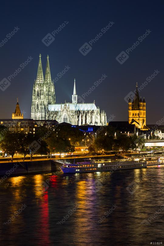 Cologne Cathedral (Dom) at night  : Stock Photo or Stock Video Download rcfotostock photos, images and assets rcfotostock | RC Photo Stock.: