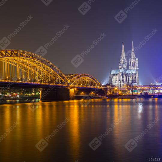Cologne Cathedral (Dom) at night in germany europe  : Stock Photo or Stock Video Download rcfotostock photos, images and assets rcfotostock | RC Photo Stock.: